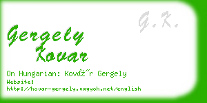 gergely kovar business card